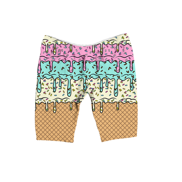 Ice Cream Drip Women's Ribbed Shorts