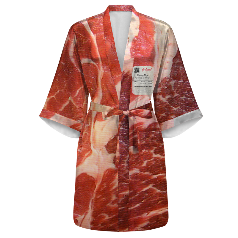 Human Meat Satin Kimono Robe