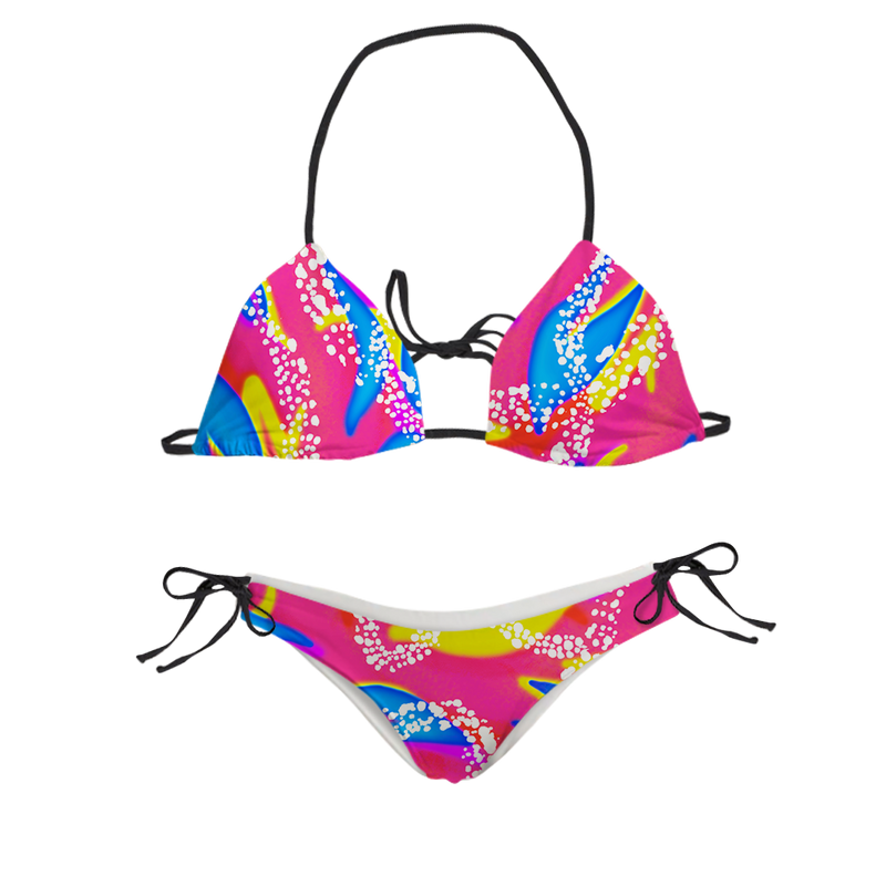 90's Neon Sling Bikini Swimsuit