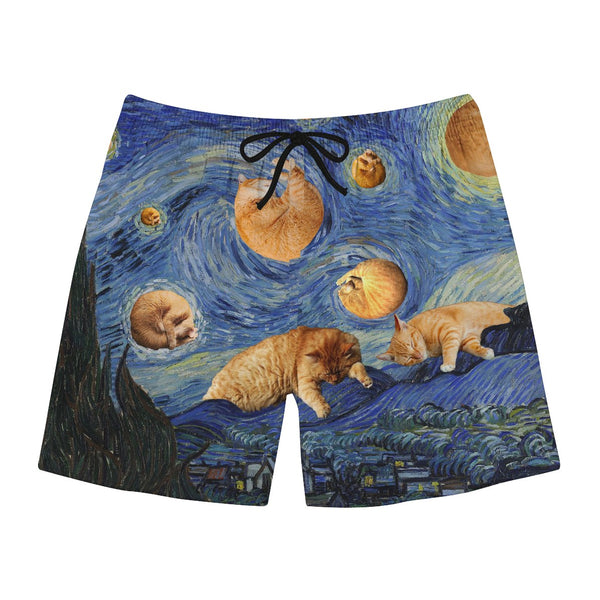Van Gogh The Kitty Night Swim Trunks