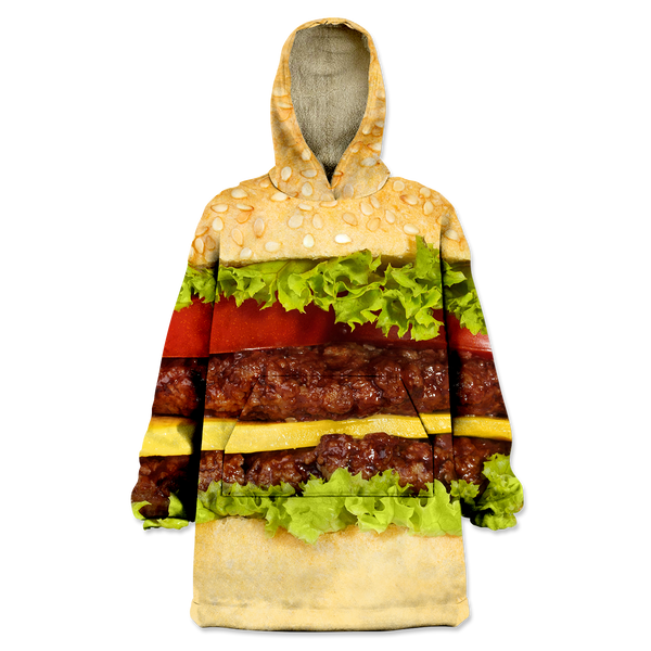 Burger Wearable Blanket Hoodie