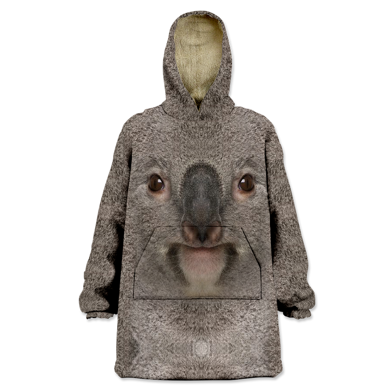 Koala Face Wearable Blanket Hoodie