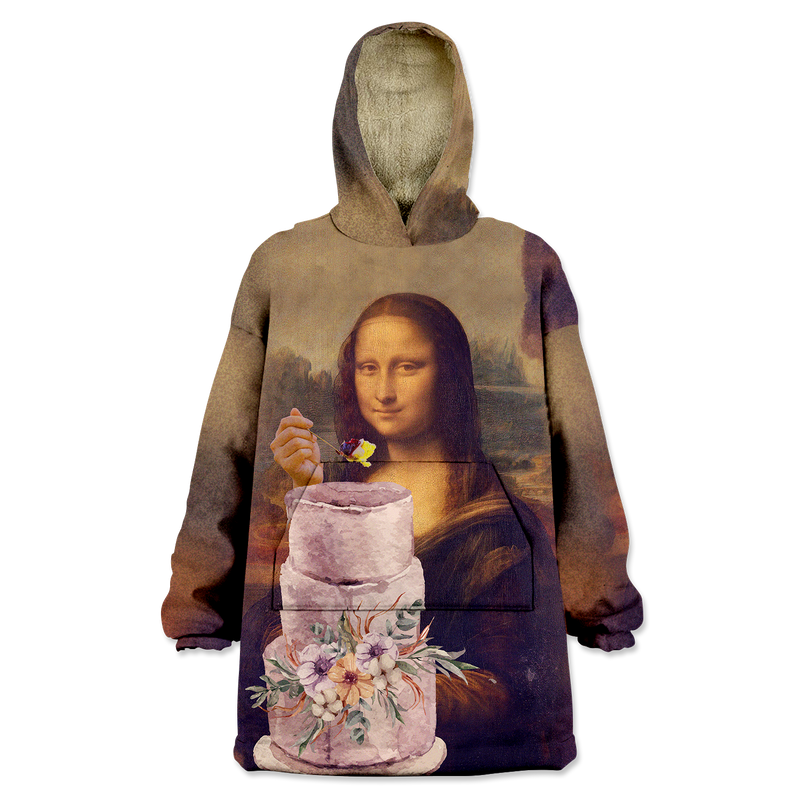 Mona Lisa Cake Wearable Blanket Hoodie