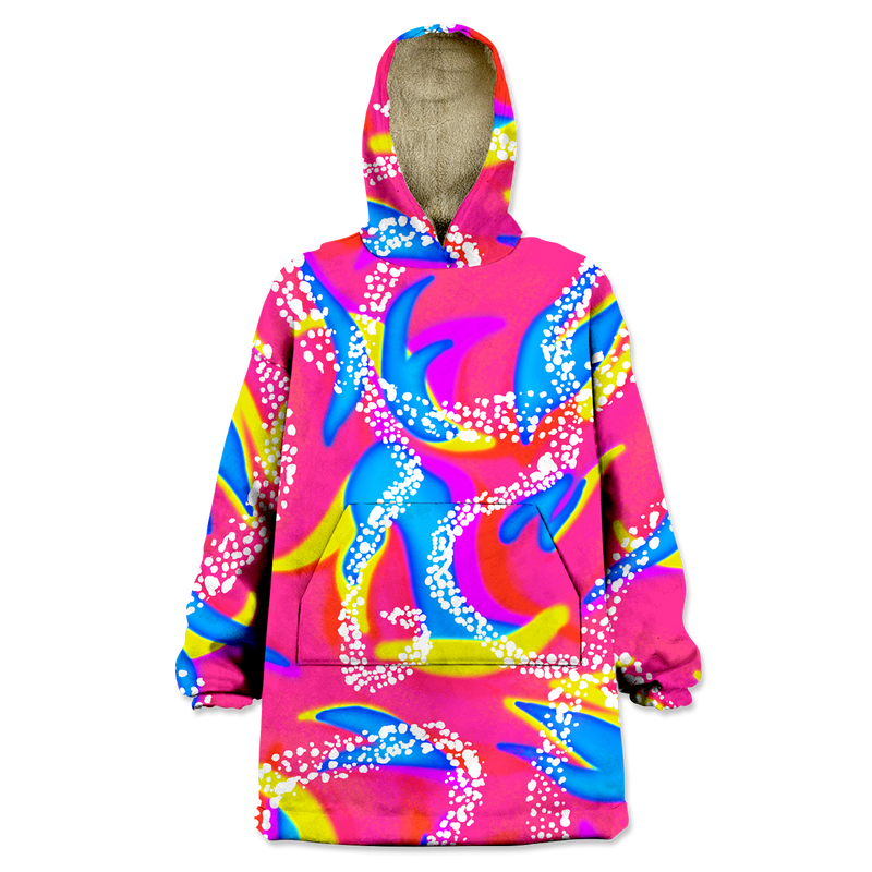 90's Neon Wearable Blanket Hoodie