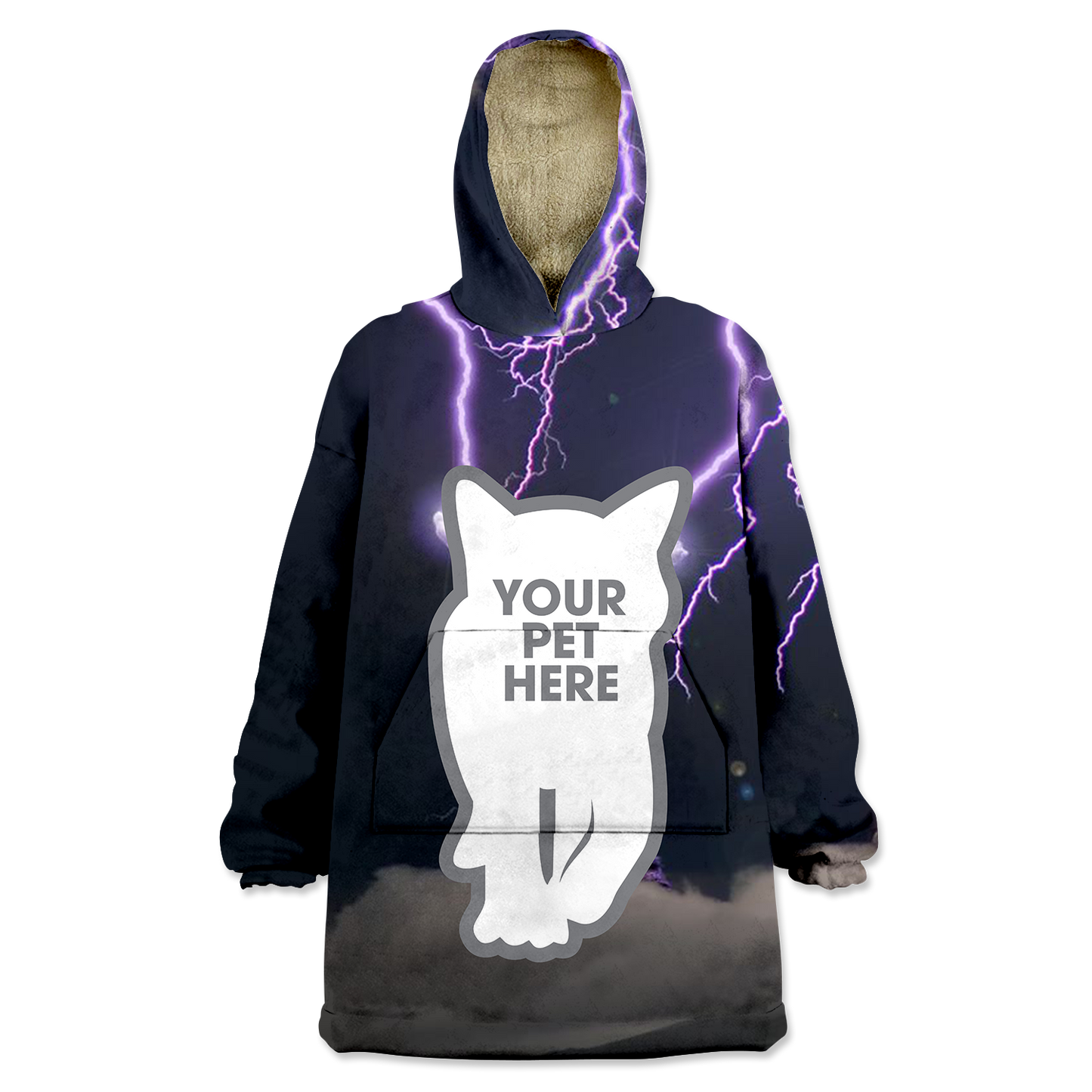 Lightning Pet Custom Wearable Blanket Hoodie