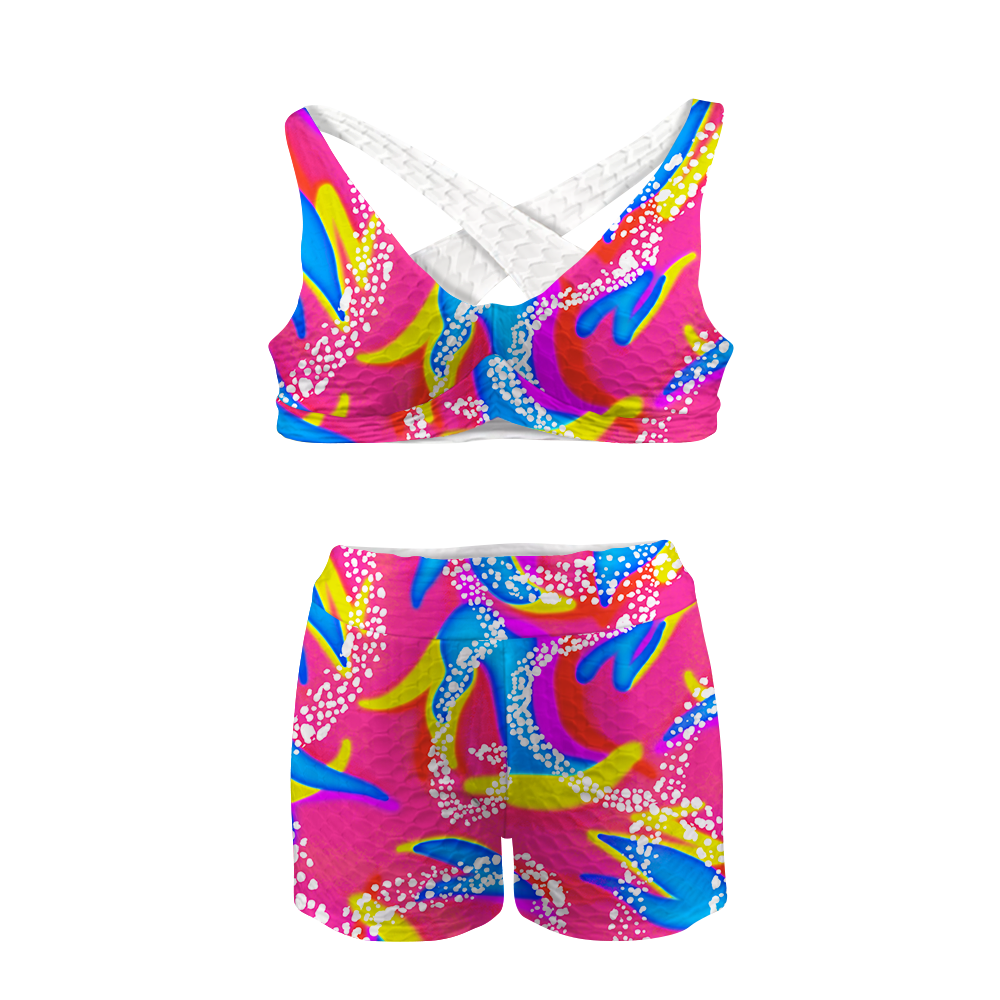 90's Neon Sports Bra Suit