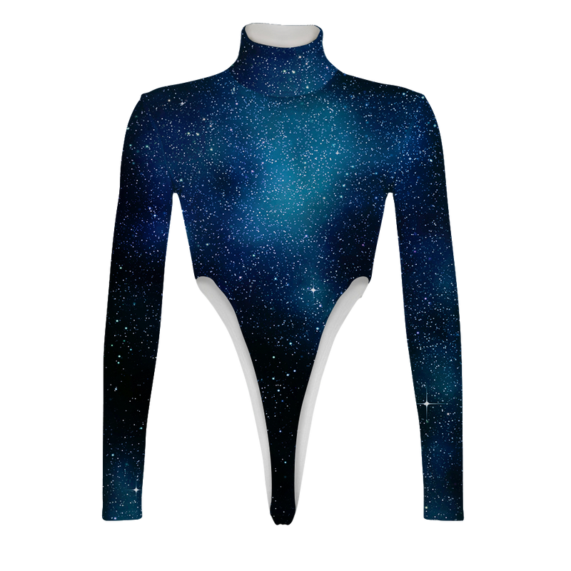 Starry Starry Night Turtleneck Long Sleeve Jumpsuit