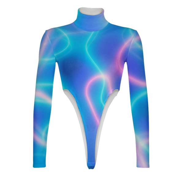 Neon Glow Turtleneck Long Sleeve Jumpsuit