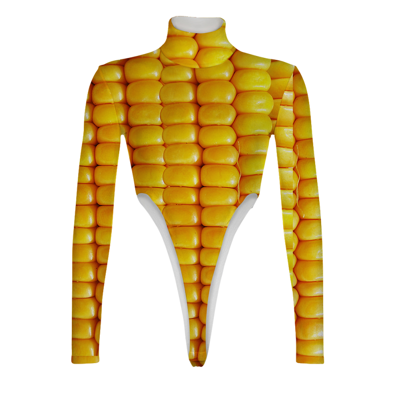 Corn Cob Turtleneck Long Sleeve Jumpsuit