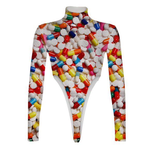 Pills Turtleneck Long Sleeve Jumpsuit
