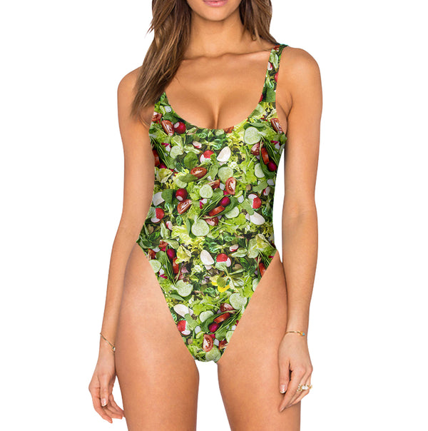 Vegetable Salad Swimsuit - High Legged
