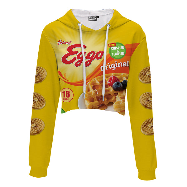 Beloved Eggo Waffles Crop Hoodie