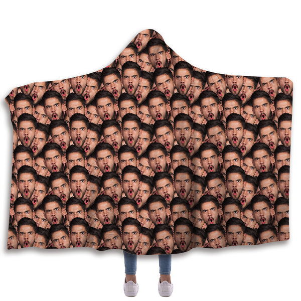 All Over Face Custom Hooded Blanket