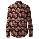 All Over Face Custom Button Up Long Sleeve