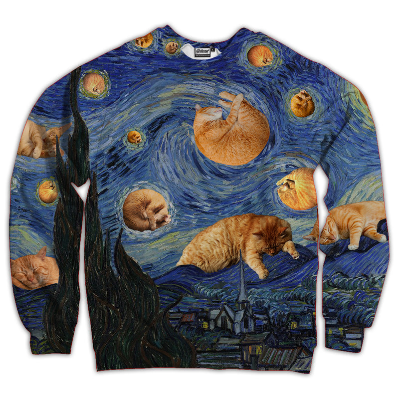 Van Gogh The Kitty Night Unisex Sweatshirt